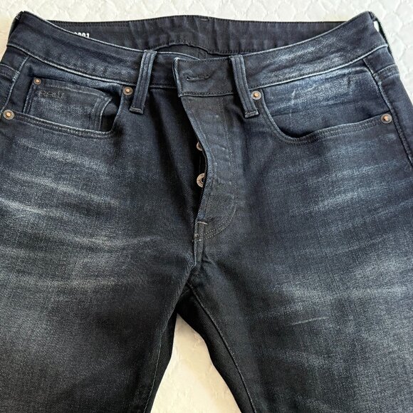 G-Star 3301 Slim Jeans Vintage Dark Aged Men W30 L30 - Picture 4 of 9